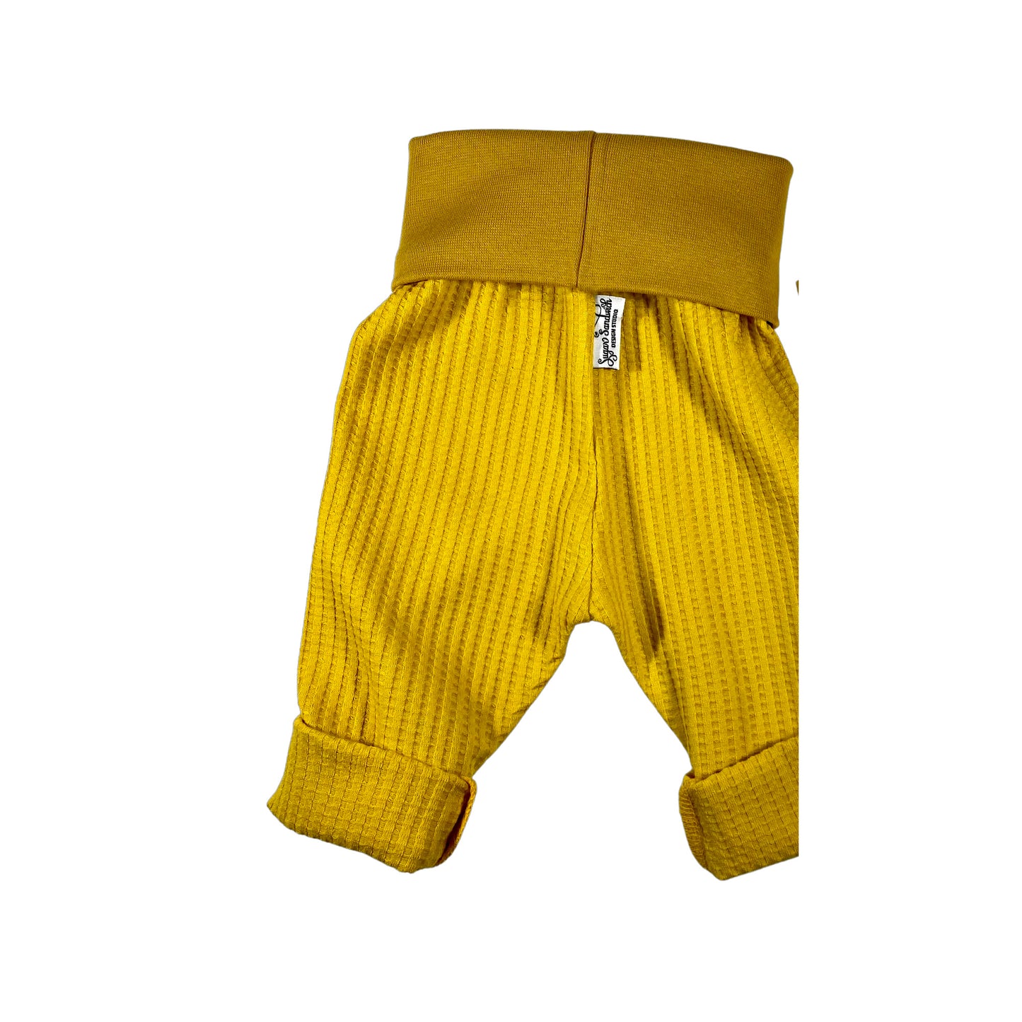 CLEARANCE Mustard Yellow Waffle Knit Grow Along® Infant Lounge Pants